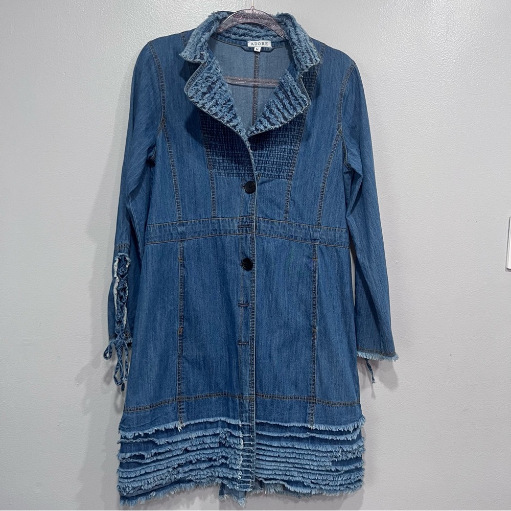Fadore women denim long jacket size M